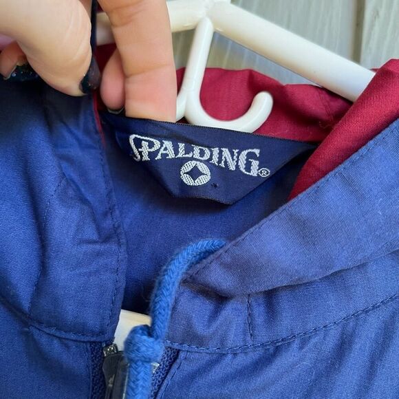 Vintage 80s Spalding Pullover Jacket L | Hooded Tennis Windbreaker Unisex - Picture 4 of 8